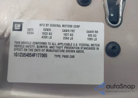 2004 Chevrolet Malibu Lt from USA, damaged, VIN 1G1ZU54854F177065